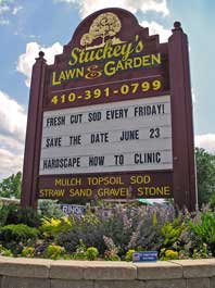 Stuckey's Lawn and Garden Road Sign on Philadelphia Road